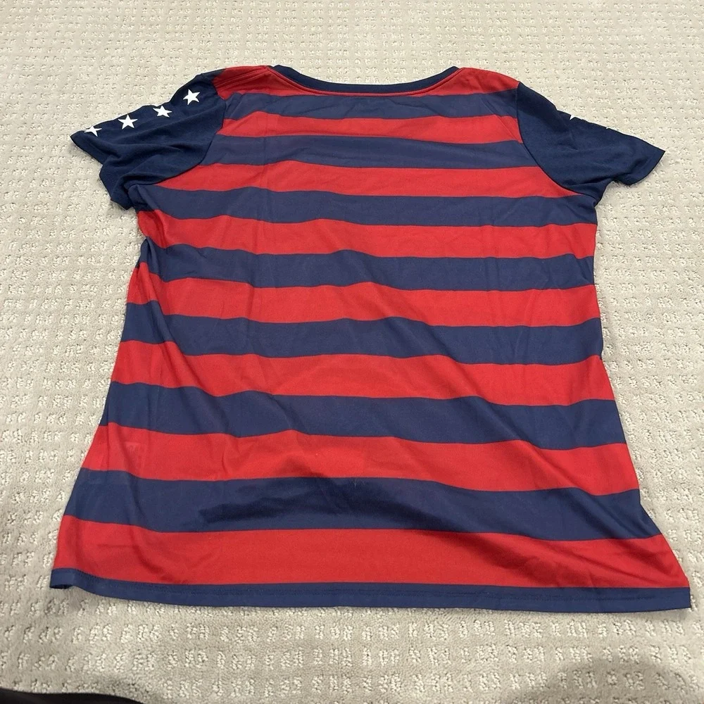 Nike Dri Fit Team USA World Cup Striped Red Blue Soccer Jersey Women's XL 2017